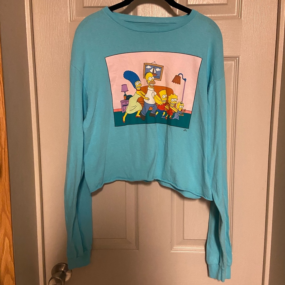 Official Simpsons Long Sleeve cropped Shirt! Size Large!